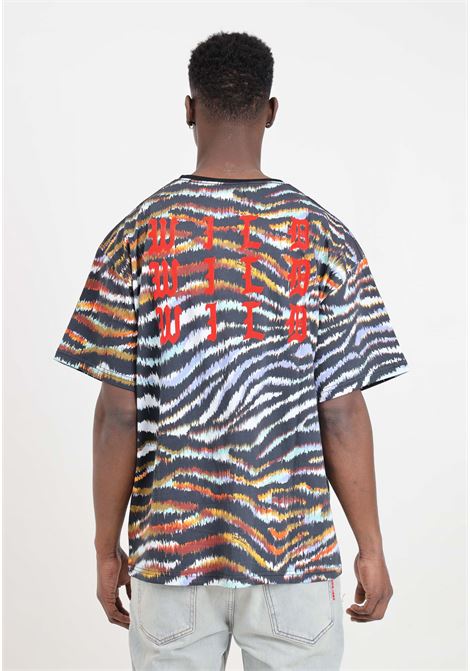 Black multicolored tiger pattern men's t-shirt JUST CAVALLI | 76OAHE09CJ118MS3